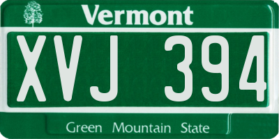 VT license plate XVJ394