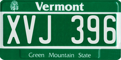 VT license plate XVJ396