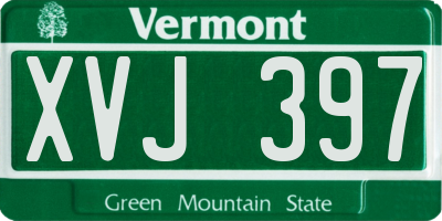 VT license plate XVJ397