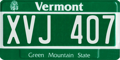 VT license plate XVJ407