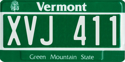 VT license plate XVJ411