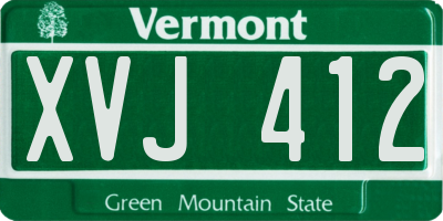 VT license plate XVJ412