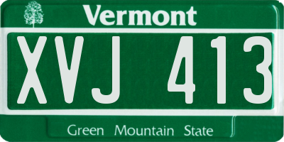 VT license plate XVJ413