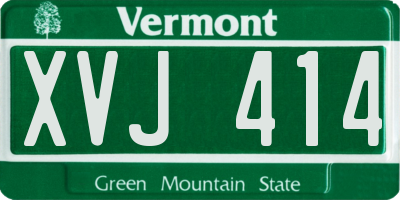 VT license plate XVJ414
