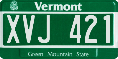 VT license plate XVJ421