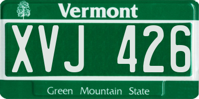 VT license plate XVJ426