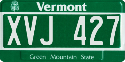 VT license plate XVJ427