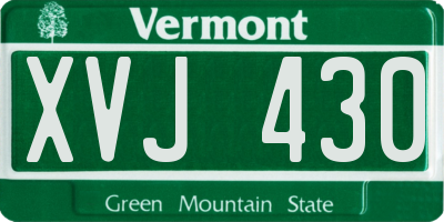 VT license plate XVJ430