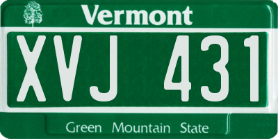 VT license plate XVJ431