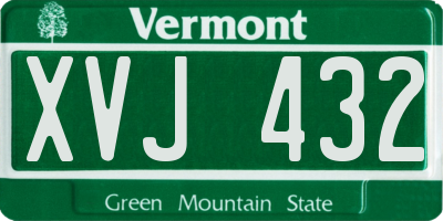 VT license plate XVJ432