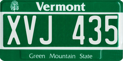VT license plate XVJ435