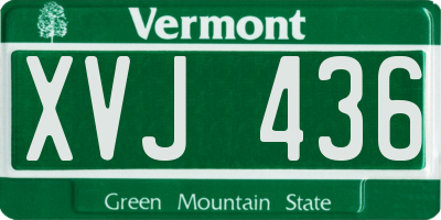 VT license plate XVJ436