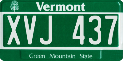 VT license plate XVJ437