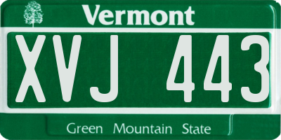 VT license plate XVJ443
