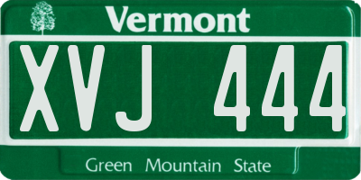 VT license plate XVJ444