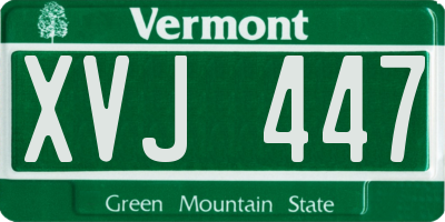 VT license plate XVJ447