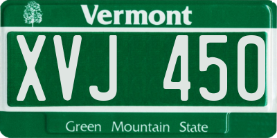 VT license plate XVJ450