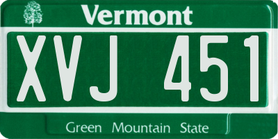 VT license plate XVJ451