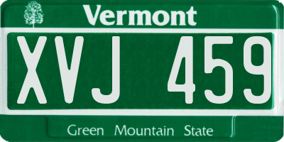 VT license plate XVJ459