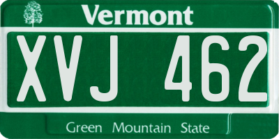 VT license plate XVJ462