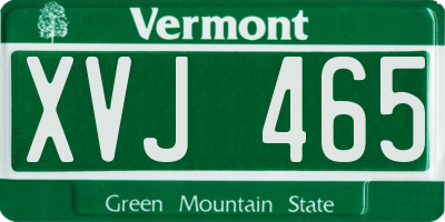 VT license plate XVJ465