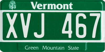 VT license plate XVJ467