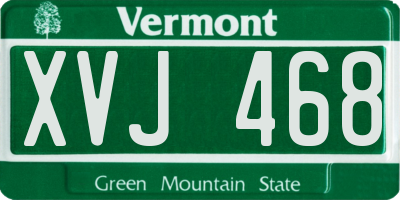 VT license plate XVJ468