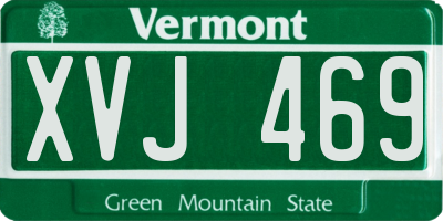 VT license plate XVJ469