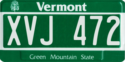 VT license plate XVJ472