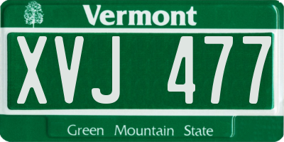 VT license plate XVJ477