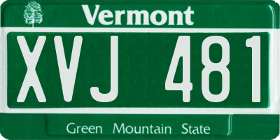 VT license plate XVJ481