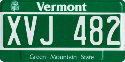 VT license plate XVJ482