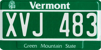 VT license plate XVJ483