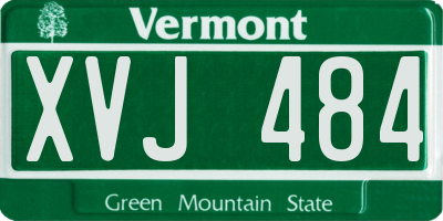 VT license plate XVJ484