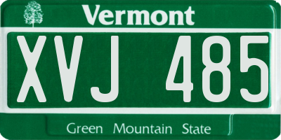 VT license plate XVJ485