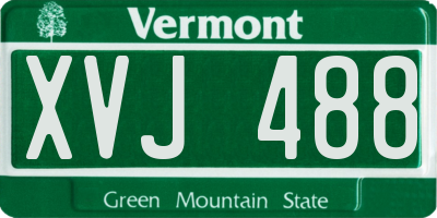 VT license plate XVJ488