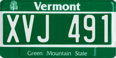 VT license plate XVJ491