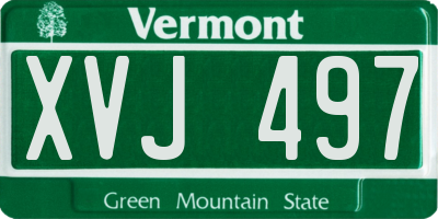 VT license plate XVJ497
