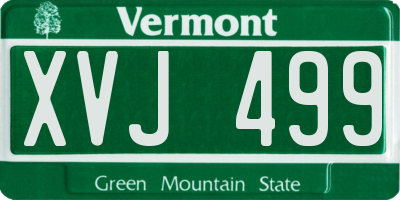 VT license plate XVJ499