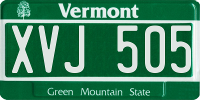 VT license plate XVJ505