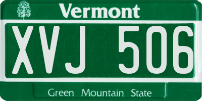VT license plate XVJ506