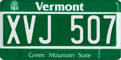VT license plate XVJ507
