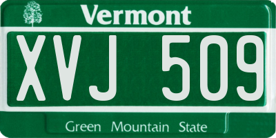 VT license plate XVJ509