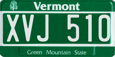VT license plate XVJ510
