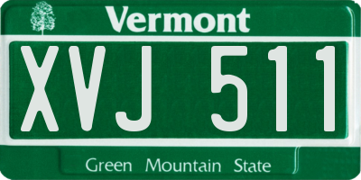 VT license plate XVJ511
