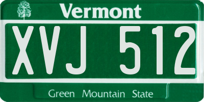 VT license plate XVJ512