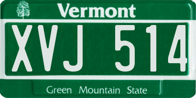VT license plate XVJ514