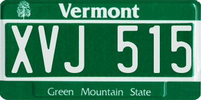 VT license plate XVJ515