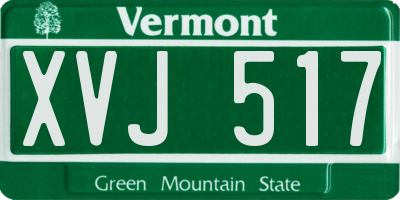 VT license plate XVJ517