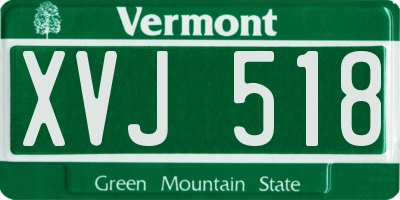 VT license plate XVJ518